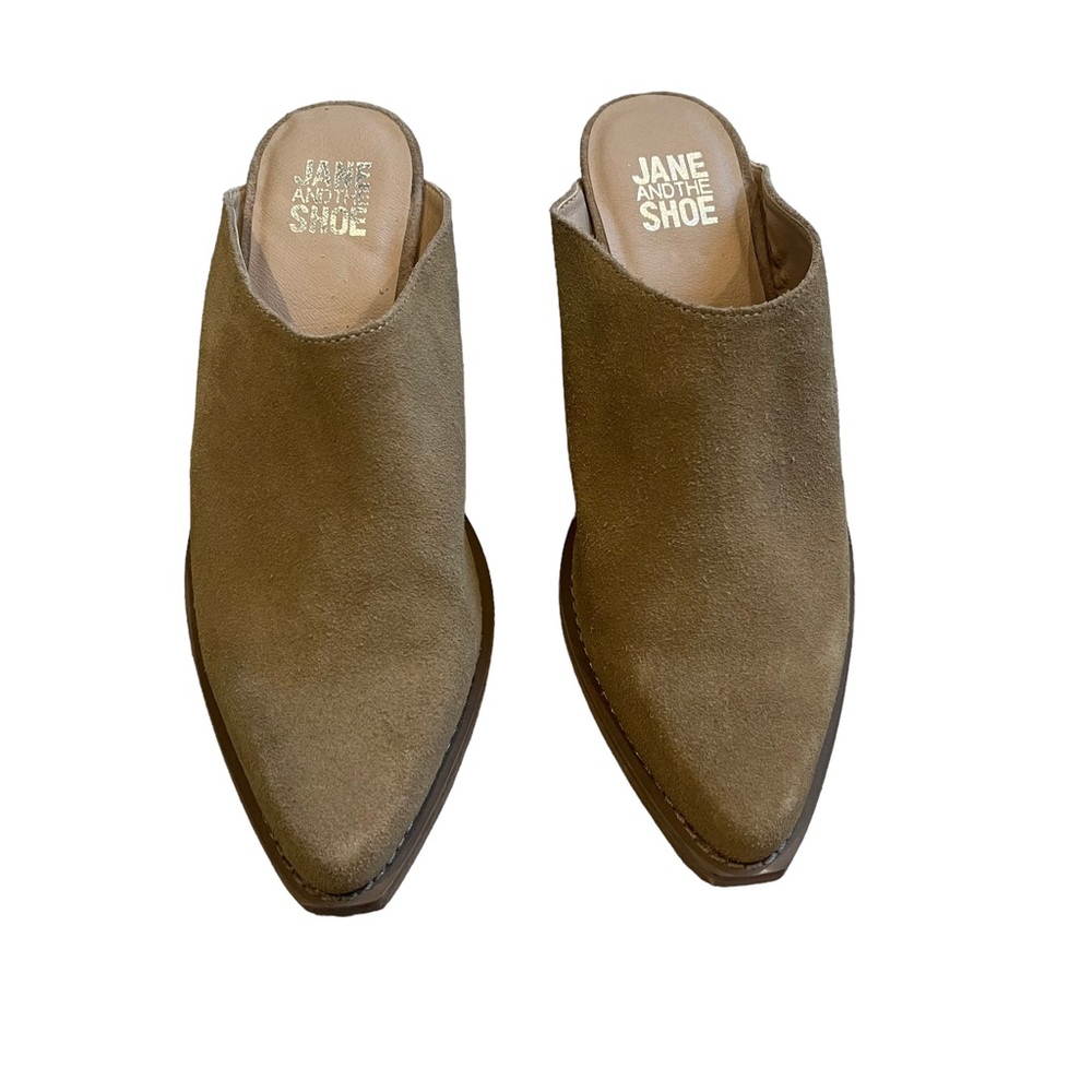 Jane and the Shoe Karissa Tan Suede Mule, Sz 6 - Picture 5 of 14